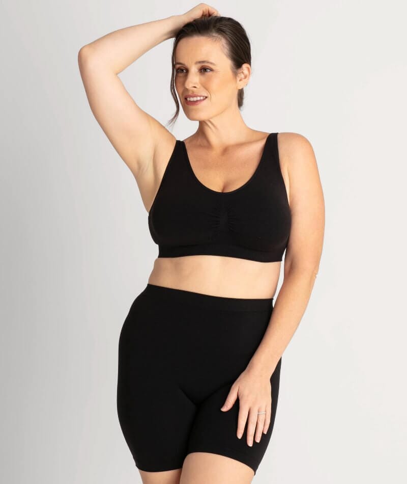 Underbliss Seamless Bamboo Blend Anti-Chafing Shorts - Black Shapewear